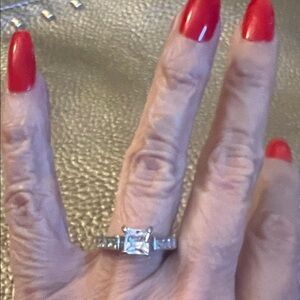 Elegant Silver Ring with Clear CZ  Stone